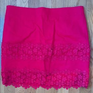 Pink Skirt with Floral Embroidery